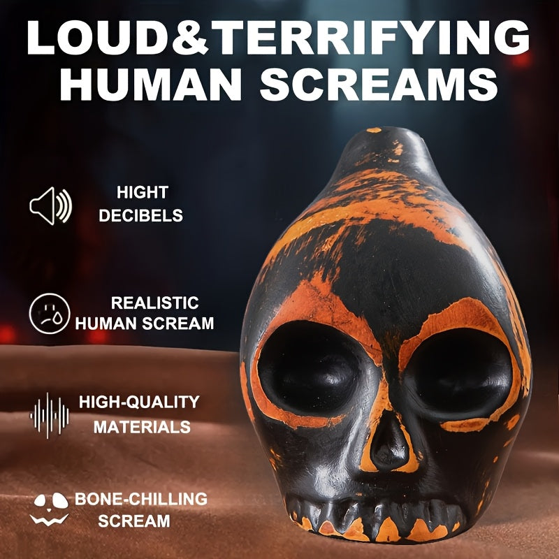 Sifflet de la mort aztèque, réplique d'instrument de musique en forme de crâne, fabriqué à la main en céramique – Cadeau unique pour les passionnés d'histoire, les collectionneurs et décoration d'Halloween, aucune pile nécessaire