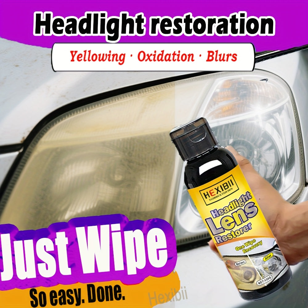 Liquide de restauration de phares de voiture 100 ml – Agent de revêtement par placage cristallin pour l'oxydation, le jaunissement, les rayures et le ternissement – Solution de remise à neuf et d'amélioration des phares – Velora