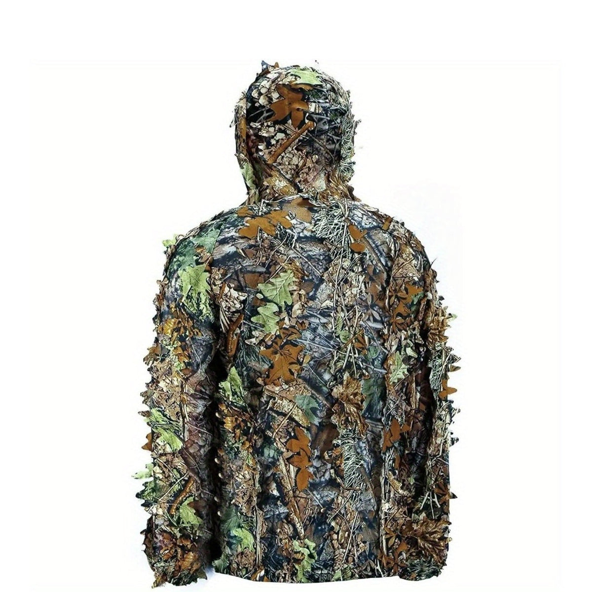 Tenue de camouflage 3D Ghillie pour homme – Ensemble veste à capuche et pantalon léger, vêtements de chasse respirants à motif feuilles 3D, 0,43 kg