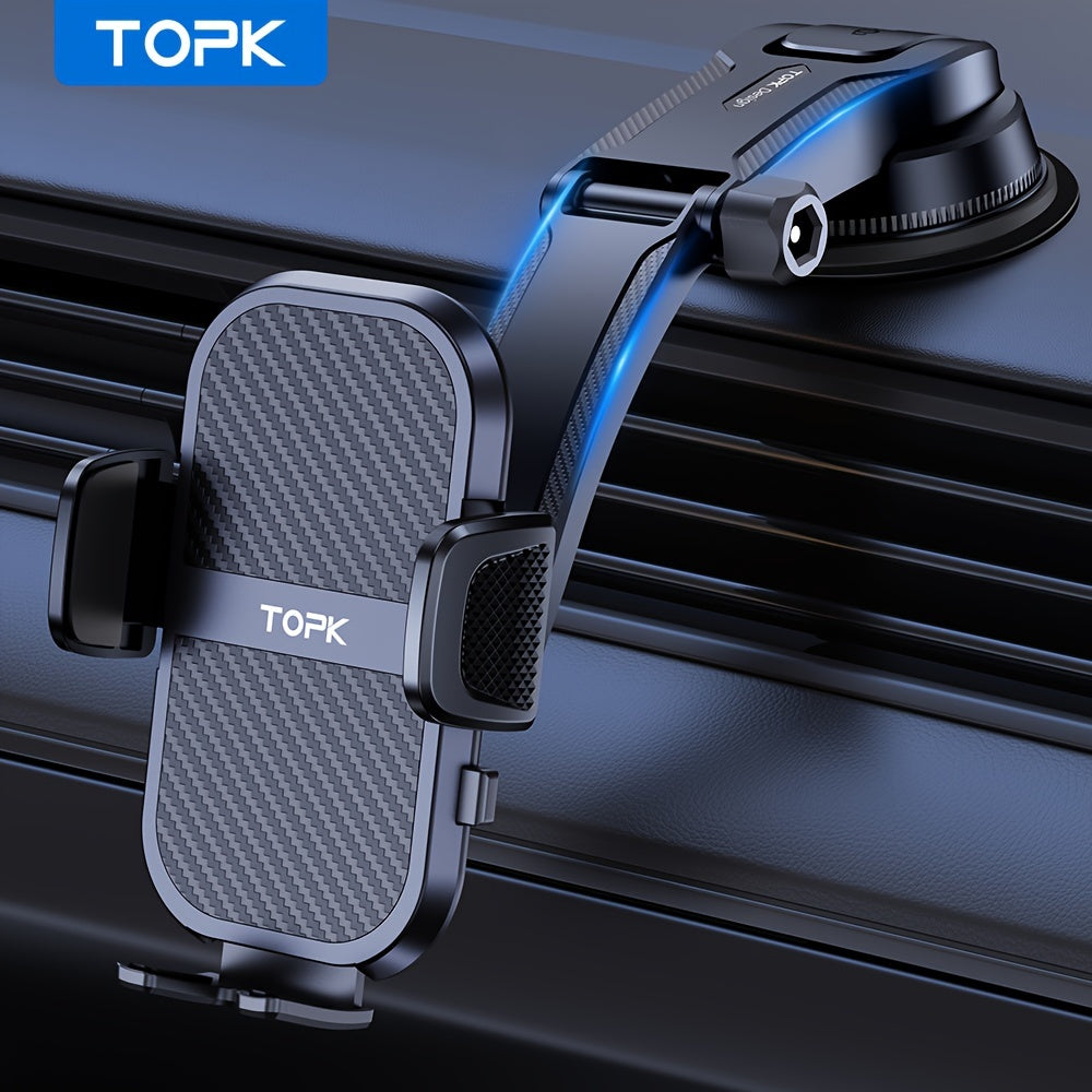 Support de téléphone pour voiture à fixation adhésive puissante, rotatif à 360° réglable verticalement et horizontalement, adhésifs de rechange inclus, compatibilité universelle pour iPhone 15 14 Samsung Galaxy Android, noir