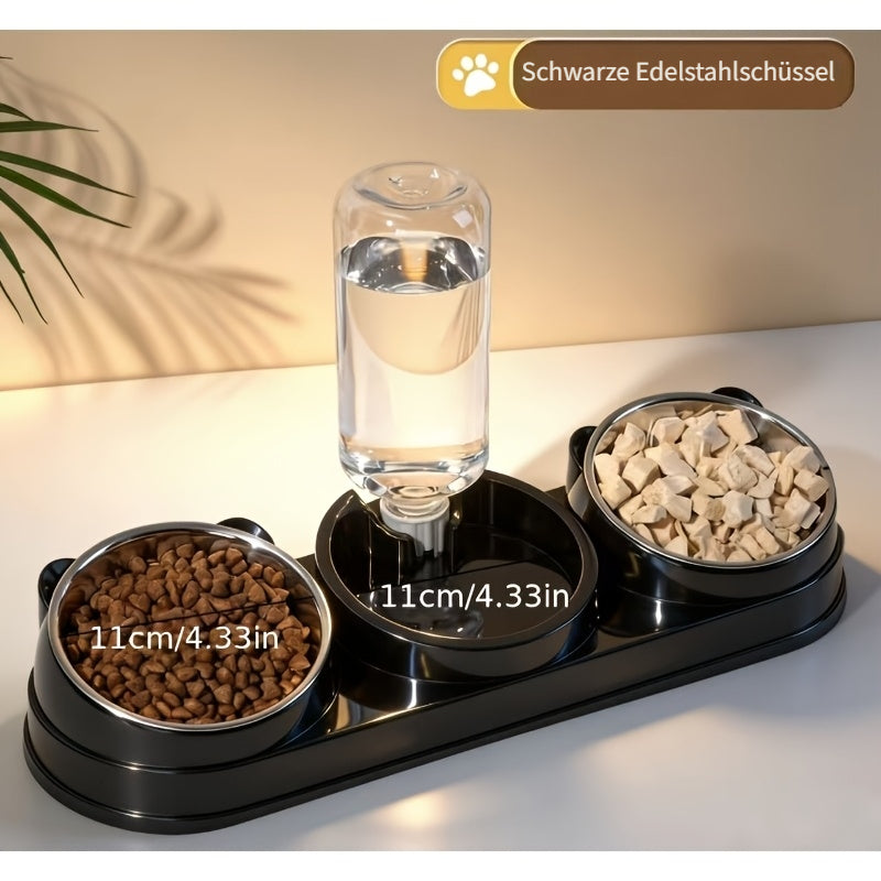 Ensemble de bols pour animaux inclinés et antidérapants – Conception ergonomique inclinée pour chats et chiens, sans pile, favorise une posture saine, station de nourriture et d'eau facile à nettoyer pour animaux d'intérieur