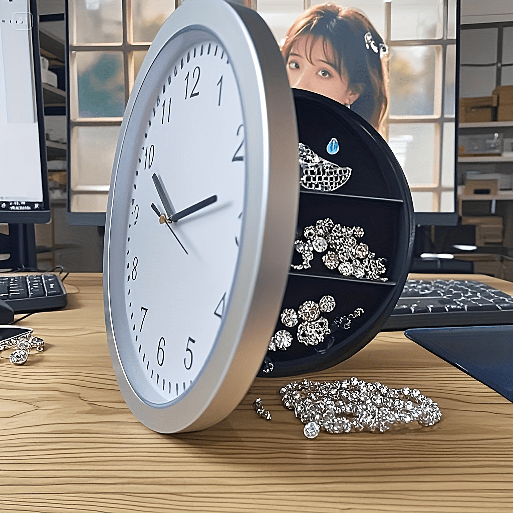 Horloge murale avec coffre-fort dissimulé pour espèces, pièces de monnaie et objets de valeur, sécurité pour maison et bureau, coffre-fort secret robuste et durable