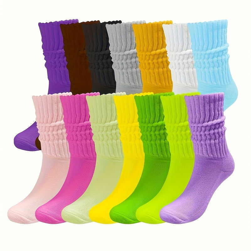 Lot de 36 paires de chaussettes hautes pour femme, respirantes, à séchage rapide et évacuation de l'humidité, en polyester avec semelle rembourrée douce, couleurs pastel et vives pour le bureau ou les fêtes – Coffret cadeau mignon pour toutes les saisons