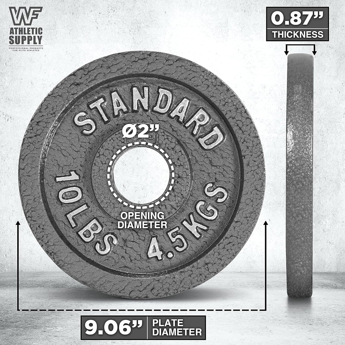 Disques de musculation en fonte, alésage 2 pouces, finition émaillée, pour musculation, haltérophilie, powerlifting, home gym, barre olympique, 2,5, 5, 10, 25, 35, 45, 100 lb