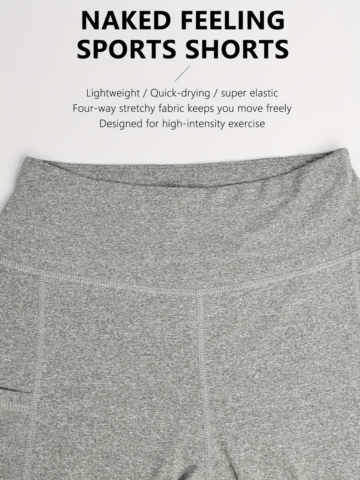 Shorts de yoga taille haute pour femmes, lot de 4, effet push-up, 5 poches – Shorts de sport respirants, extensibles et sans couture pour l'été, le yoga, le Pilates et l'entraînement en salle (Rouge, Noir, Gris, Bleu marine)