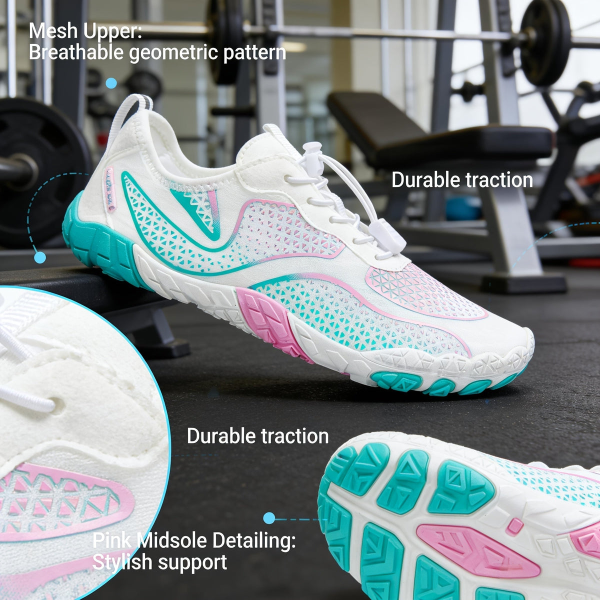 Chaussures aquatiques pieds nus pour femmes avec bout large – Chaussures d'eau légères, antidérapantes et respirantes pour la plage, la piscine, la randonnée et la marche, chaussures minimalistes de sport, pointures US 6-11, plusieurs couleurs