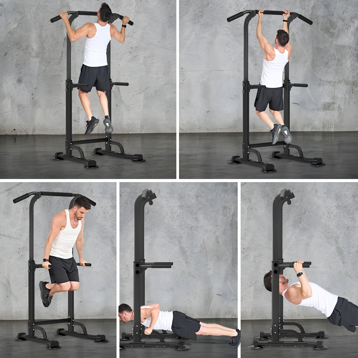 Station de musculation avec barre de traction, 10 hauteurs réglables, capacité de 150 kg, entraînement complet du corps pour salle de sport à domicile – Rose Noir Rouge Jaune Bleu Orange Vert