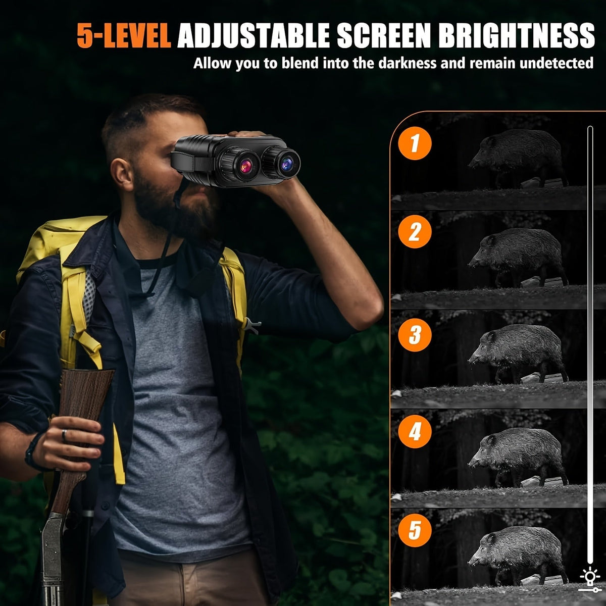 Jumelles de vision nocturne 4K pour adultes – Zoom numérique 10x, écran HD 2,8", illuminateur infrarouge 7 niveaux, photo et vidéo 12 MP, rechargeables – Parfaites pour la chasse, le bateau et l'exploration en plein air, cadeau pour hommes