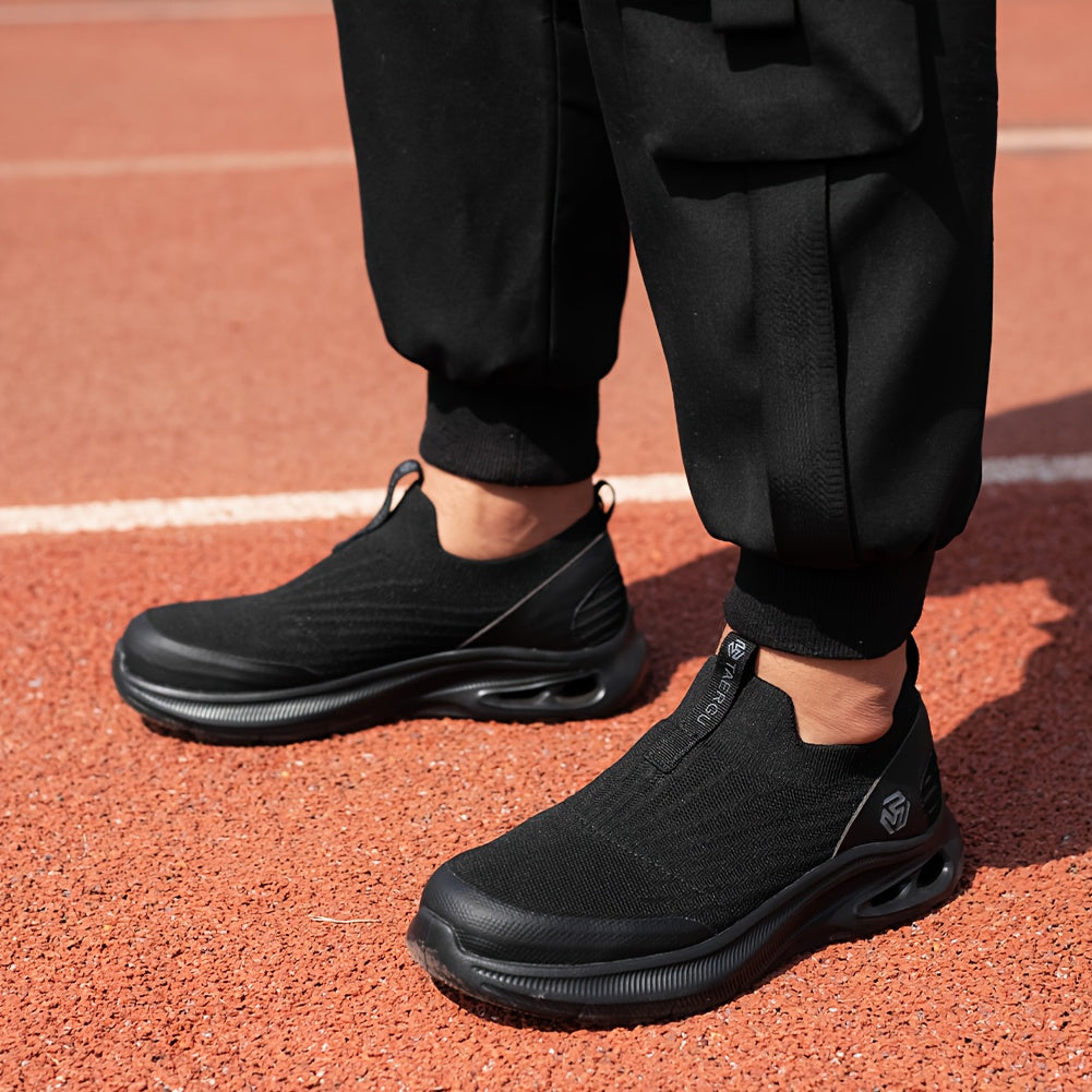 Chaussures de sécurité pour hommes à embout en acier, légères et à enfiler, baskets de sécurité résistantes à la perforation, mocassins antidérapants, noir gris bleu, tailles US 5,5-14