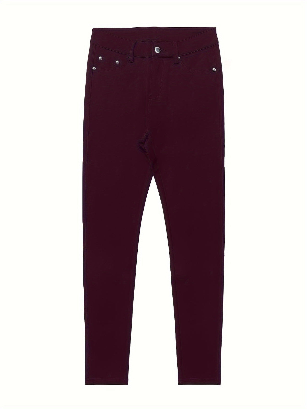 Jean skinny stretch taille haute pour femme, détail bouton en métal, style urbain, pantalon en jean coupe ajustée, 10 couleurs, S-XXL