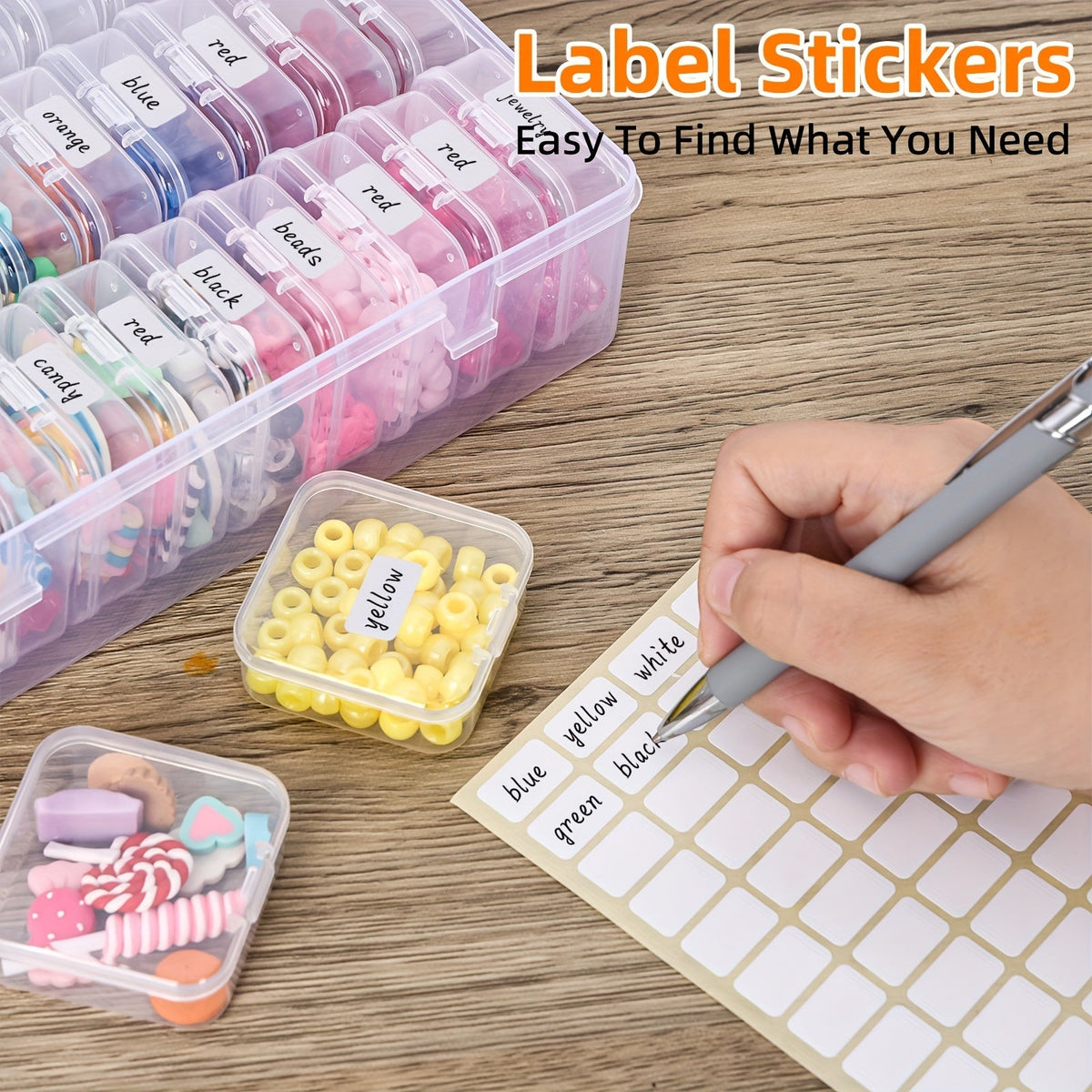 Boîte de rangement transparente pour perles, 30 compartiments, couvercle à charnière, lot de 3 ou 5, conteneur de stockage pour bijoux, fabrication de bracelets, loisirs créatifs, nail art, 22,4 x 17 cm