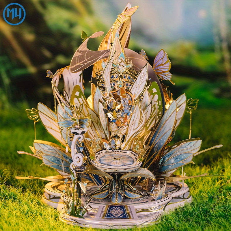 Kit de puzzle en métal 3D - Série Princesse et Elfe « Angel Story » avec présentoir - Modèle réduit à assembler pour adultes - Trône, château ou carrosse elfique - Cadeau unique pour un anniversaire, Noël ou le Nouvel An