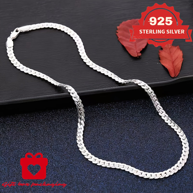 Collier chaîne serpent en argent sterling 925 fait main pour hommes et femmes – Maille serpentine délicate, coffret cadeau inclus, 45–60 cm, cadeau idéal pour un anniversaire, Noël et la Saint-Valentin (6,25 g)