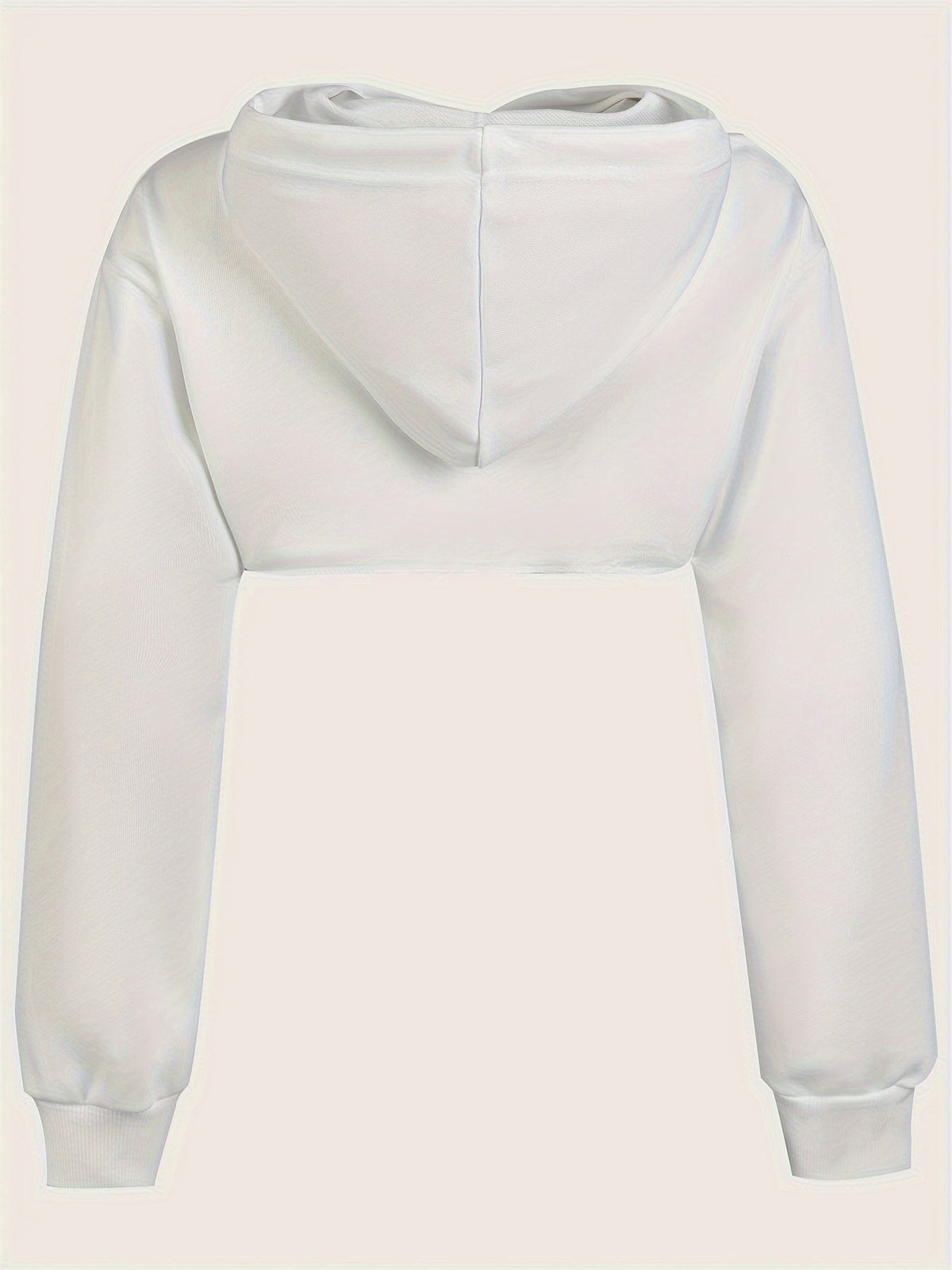 Women's Super Short Crop Hoodie β Drawstring Hood Dipped Hem 100% Polyester Casual Pullover Top for Fall & Winter