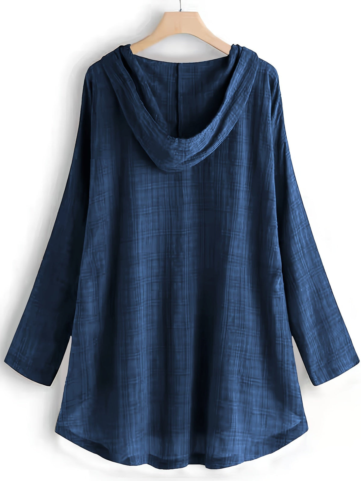 Chemise à capuche à carreaux pour femme à manches longues avec cordon de serrage | Blouse à ourlet asymétrique nouée à la taille, haut d'extérieur décontracté pour l'automne