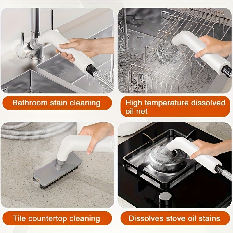 Nettoyeur vapeur portatif, 4,4 bars, haute puissance, chauffe rapide, 6 têtes multifonctions, grand réservoir de 1,4 L, double sécurité, pour cuisine, canapé, sol, salle de bain, voiture, réfrigérateur, climatiseur