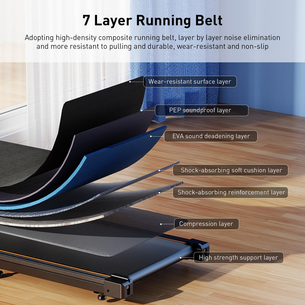 Tapis de marche sous bureau, moteur silencieux 2,5 HP, inclinaison 15 %, 4-en-1, capacité de 120 kg avec télécommande et écran LED - Tapis de course portable pour bureau à domicile, marche, jogging et perte de poids