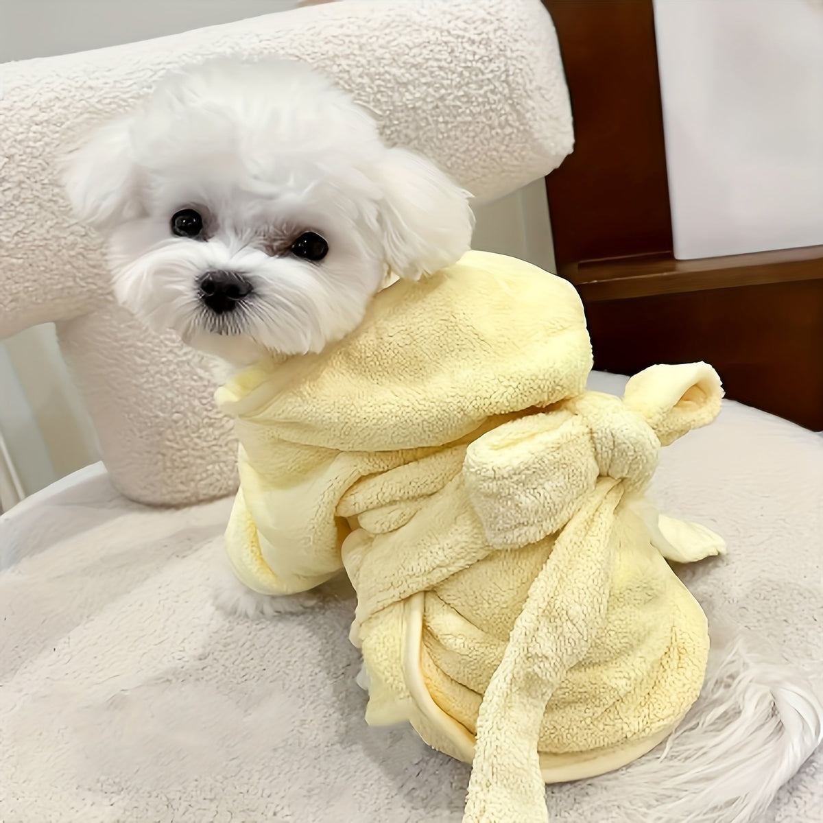 Peignoir ultra-absorbant pour chiens et chats - Serviette en microfibre douce à séchage rapide avec fermeture sécurisée pour petits chiens, chats et chatons, confort toutes saisons, 6 couleurs et tailles S M L