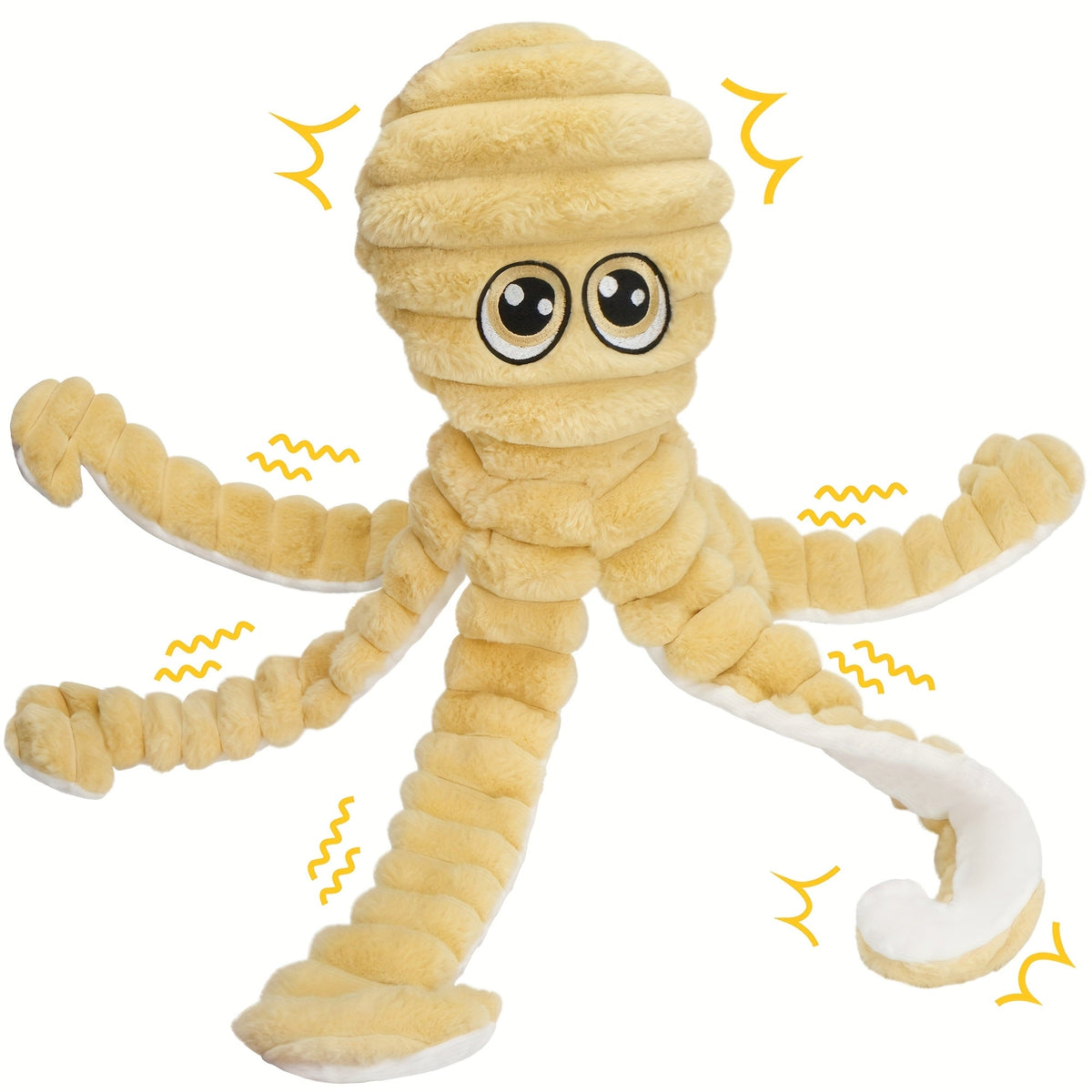 Jouet pour chien en peluche poulpe couineur – Jouet interactif à mâcher pour chiots et chiens, jouet animal doux pour le nettoyage des dents, idéal pour les races de petite, moyenne et grande taille, cadeau mignon, 5 couleurs
