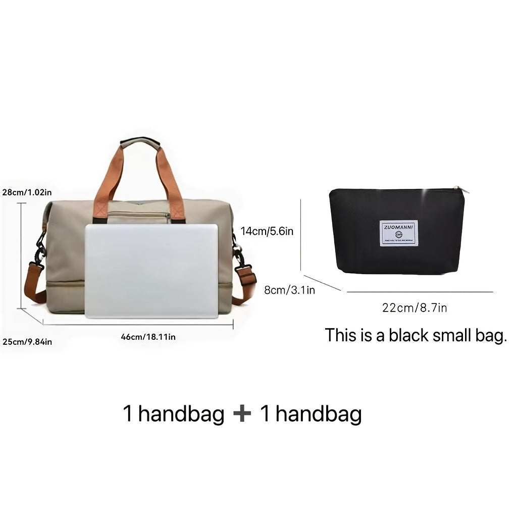 Sac de voyage grande capacité pour femme avec compartiment humide/sec – Sac de sport pour fitness et yoga, fourre-tout pour week-end et nuitée, loisirs et plein air, disponible en plusieurs coloris