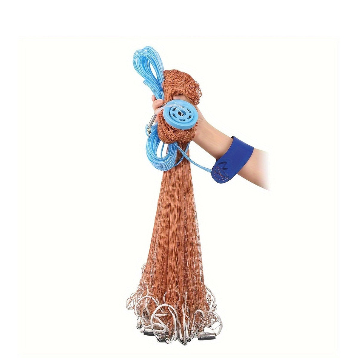 Épervier de pêche avec lests en zinc et filet en nylon résistant – Filet à lancer grand diamètre pour eau douce et eau salée, options 2,4 m, 3,6 m, 4,8 m pour la pêche au bar, aux appâts et au piège