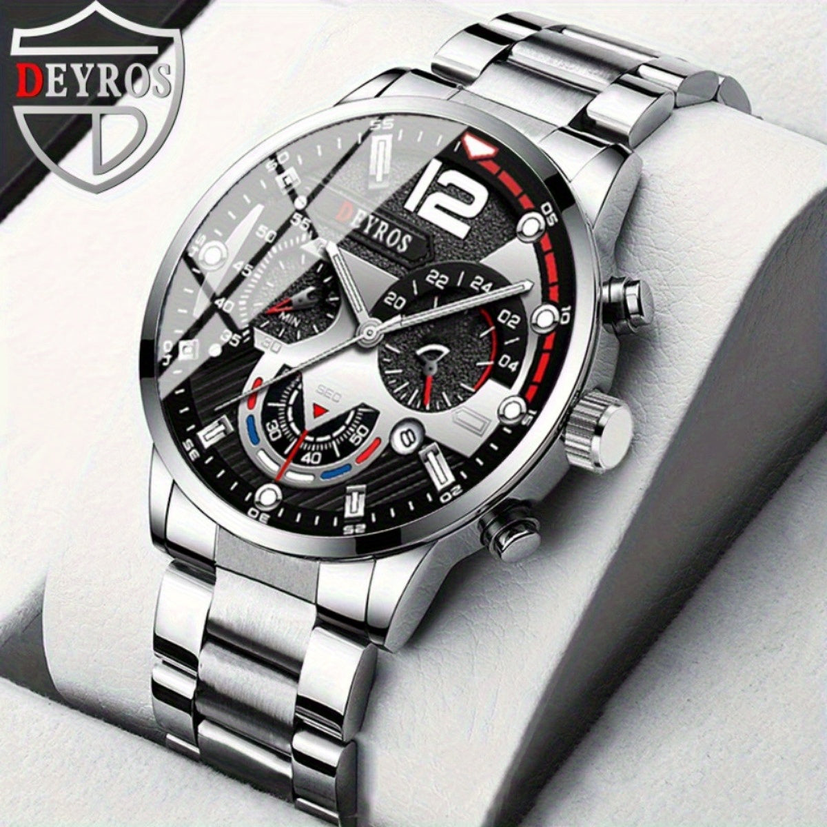 Coffret cadeau 12 pièces pour homme : montre et bijoux hip-hop – 3 montres analogiques à quartz + ensemble de 9 pièces comprenant bracelets, colliers et bagues, cadeau idéal pour Noël et les anniversaires