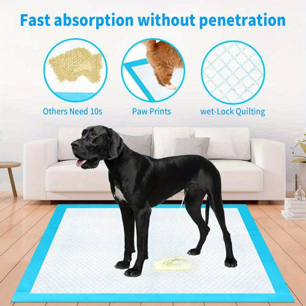 Alèses ultra-absorbantes pour chiens XL/XXL – Tapis de dressage épais et anti-fuites pour chiens moyens et grands, faciles à nettoyer, pour le camping et les soins aux adultes, lot économique 50+50 gratuites