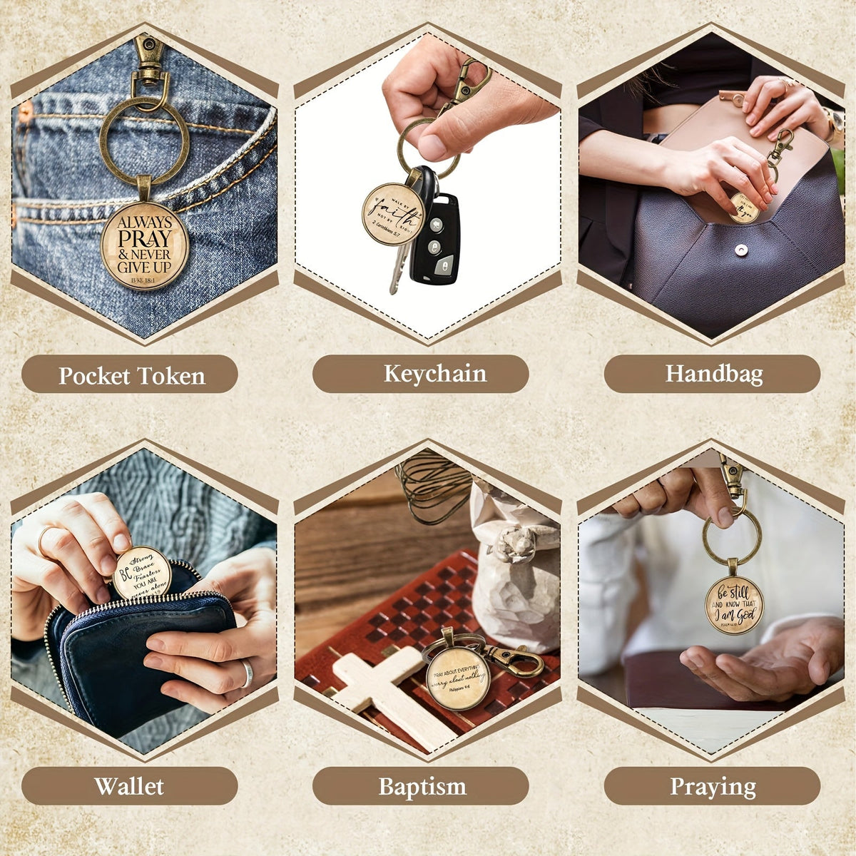 Lot de 18 porte-clés chrétiens en gros – Versets bibliques, citations inspirantes et porte-clés religieux, cadeaux basés sur la foi pour l'école du dimanche, pasteurs, événements religieux et baptêmes