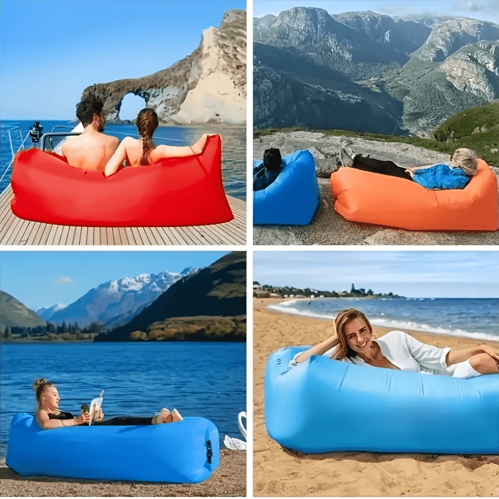 Fauteuil gonflable pliable, canapé pneumatique portable pour camping, plage, festivals, réunions en plein air, gonflage rapide, adultes, violet, bleu, vert, noir, rouge, jaune, orange