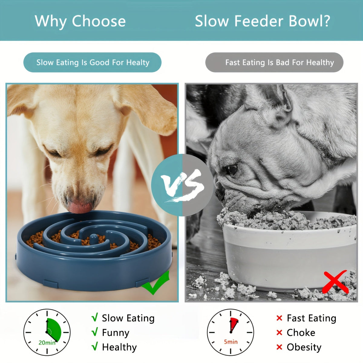 Large Slow Feeder Dog Bowl β Anti-Choke Maze Design for Healthy Eating, Durable PP Non-Toxic Material, Bloat Prevention Bowl for Large & Medium Breed Dogs