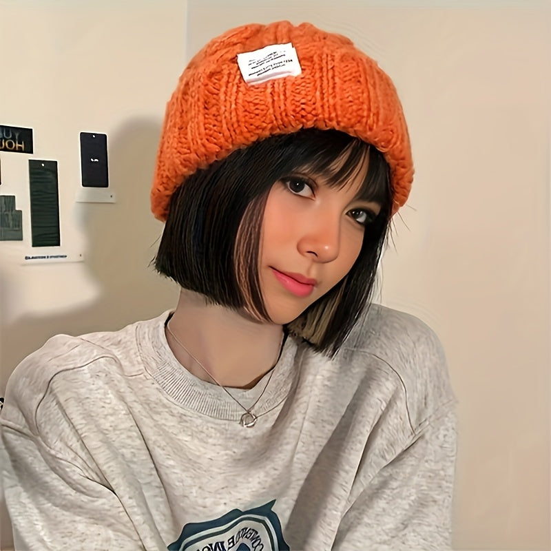 Lot de 2 bonnets d'hiver en tricot pour femmes et hommes, bonnets chauds à grosses mailles torsadées aux couleurs bonbon avec protection des oreilles, bonnet souple et ample pour l'extérieur et la ville par temps froid