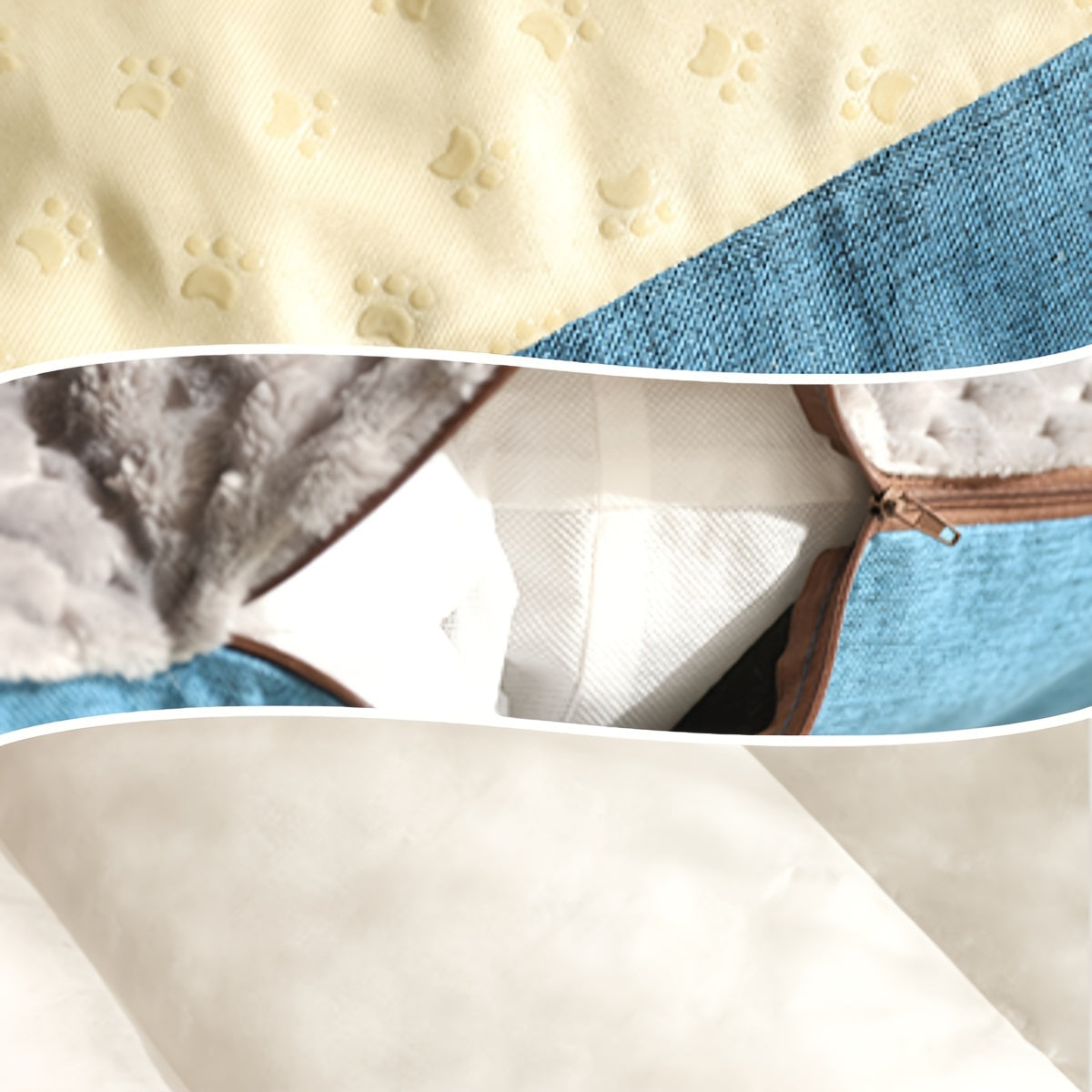 Canapé-lit de luxe en peluche pour animaux avec dossier haut – Panier pour chiens et chats épais, chaud et lavable, confort toutes saisons, housse facile à nettoyer, tailles S L XL, bleu gris