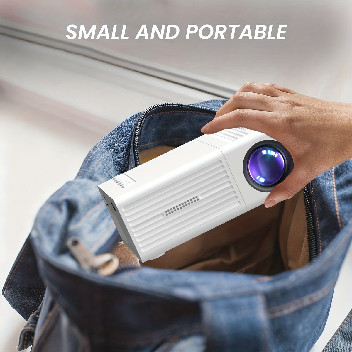 Mini projecteur portable, résolution native 1080P, compatible 4K – Projecteur de cinéma maison avec connexion USB et télécommande, vidéoprojecteur compact pour le bureau, le camping en plein air et les films dans le jardin