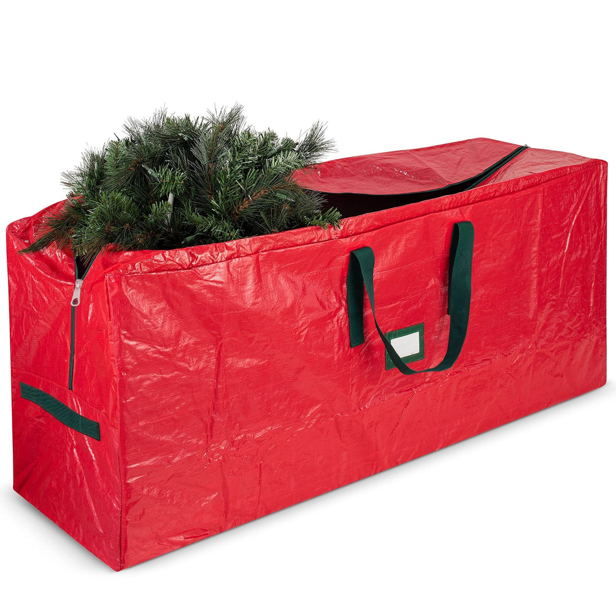 Sac de rangement pour sapin de Noël de 2,30 m – Sac de rangement extra large et robuste pour sapin de Noël avec doubles fermetures éclair, poignées renforcées et large ouverture pour un rangement facile, rouge