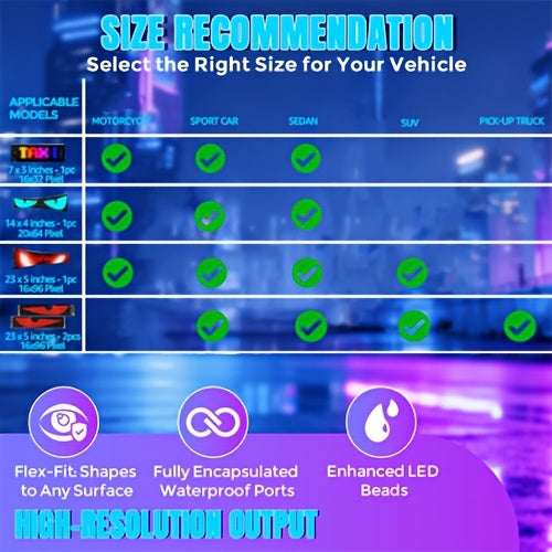 Panneau d'affichage LED matriciel flexible 16x96 – Enseigne défilante RVB programmable avec application et télécommande, alimentée par USB, éclairage animé DIY pour boutique, magasin, hôtel, voiture, décoration intérieure