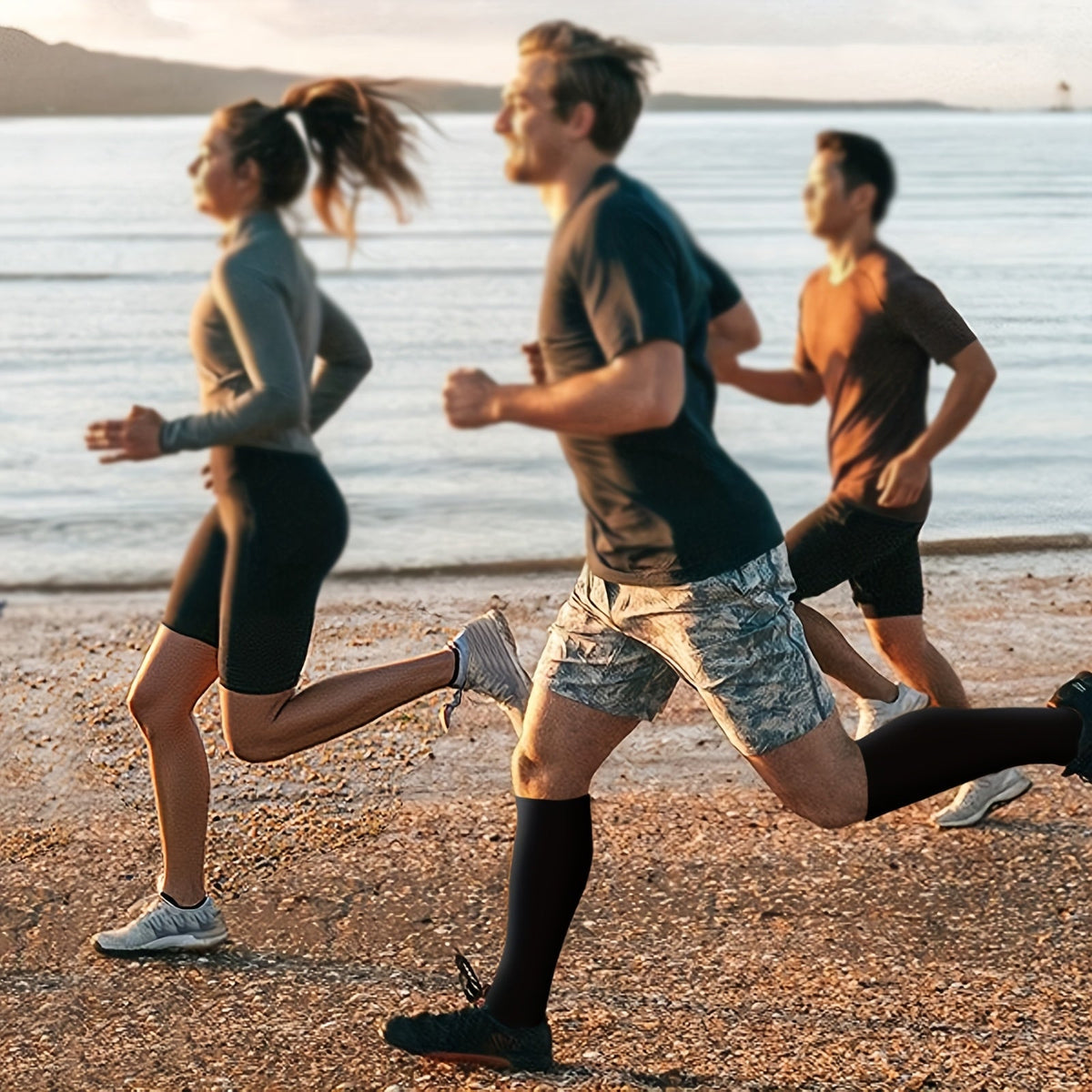 Chaussettes de compression au cuivre, 10 paires pour femmes et hommes – Chaussettes hautes de soutien de la circulation pour la course, le vélo, l'escalade, le sport et le quotidien, S M L XL XXL, Noir/Beige