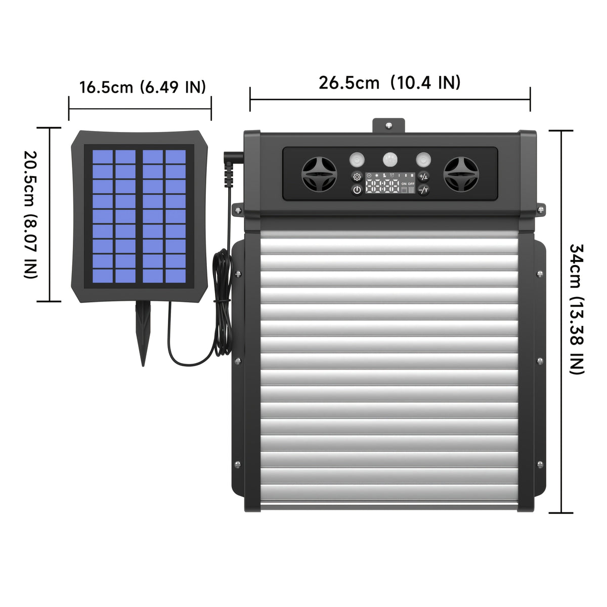 Porte de poulailler automatique à énergie solaire avec minuterie et capteur de lumière – Conception anti-pincement en alliage d'aluminium avec batterie 4000 mAh, panneau solaire et télécommande pour la gestion de la volaille