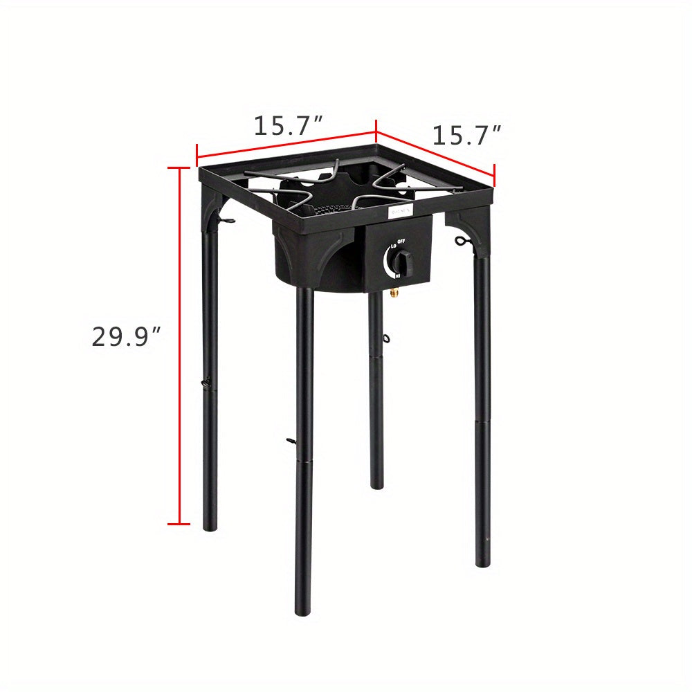 Réchaud à propane haute pression 100 000 - 225 000 BTU - Réchaud de camping extérieur robuste en fonte avec pieds détachables, régulateur certifié CSA, 1 ou 3 brûleurs pour le camping, les fêtes d'avant-match et le brassage