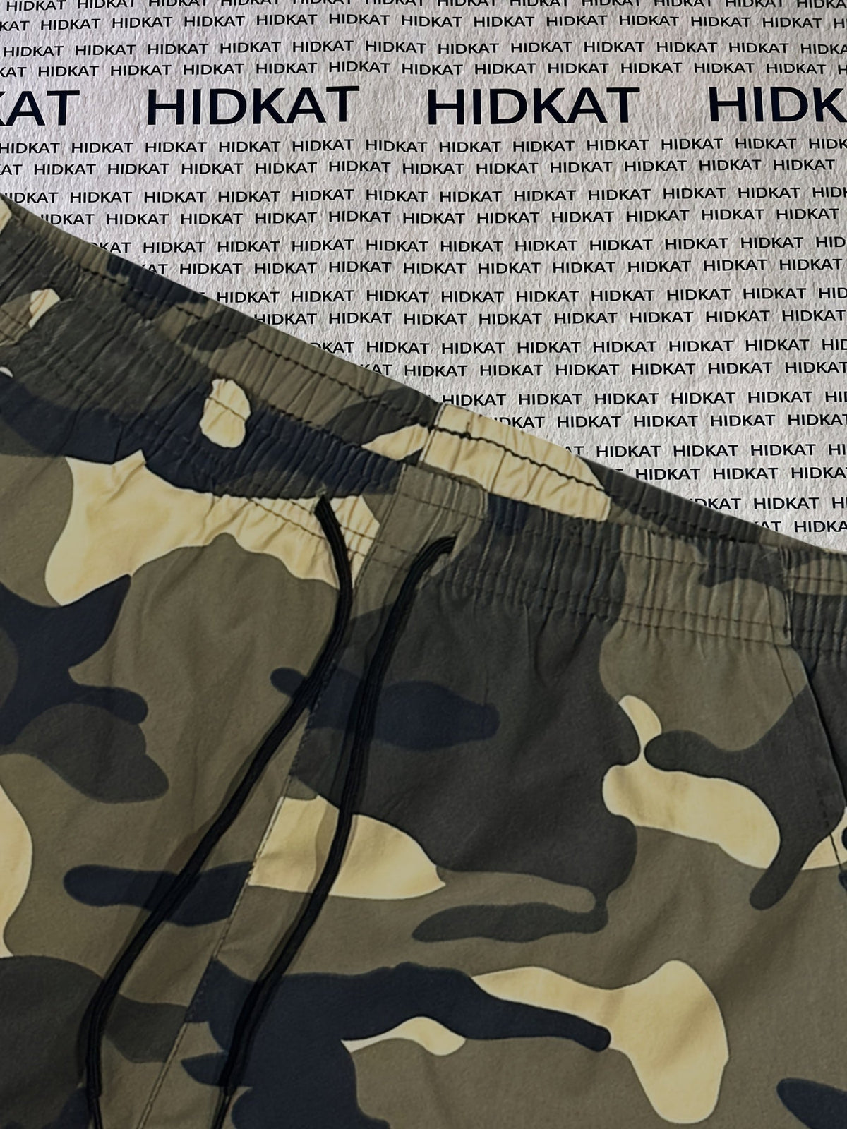 Pantalon cargo camouflage pour femme – Pantalon long décontracté pour la randonnée et le plein air, léger et respirant, multipoches, taille élastique, XS-XXL, camouflage