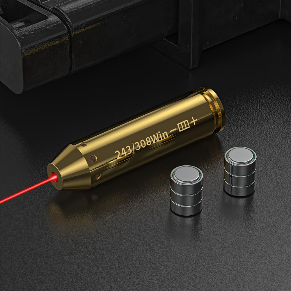 Kit de réglage laser multi-calibres pour 9mm, 45ACP, 223REM, 308WIN, 380ACP, 38SPL, 12GA – Appareil de réglage laser rouge haute précision pour fusils et pistolets, installation facile, inclut 2 jeux de piles
