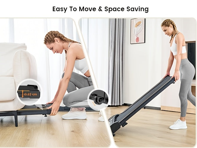 Tapis de marche sous bureau, moteur silencieux 2,5 HP, inclinaison 15 %, 4-en-1, capacité de 120 kg avec télécommande et écran LED - Tapis de course portable pour bureau à domicile, marche, jogging et perte de poids