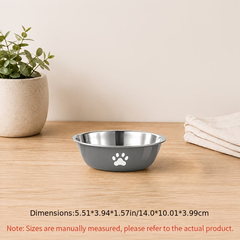 Stainless Steel Pet Bowl with Non-Slip Base β Colorful Printed Food & Water Dish for Cats and Dogs, Durable Easy-Clean Feeding Bowl for Small Medium Large Pets