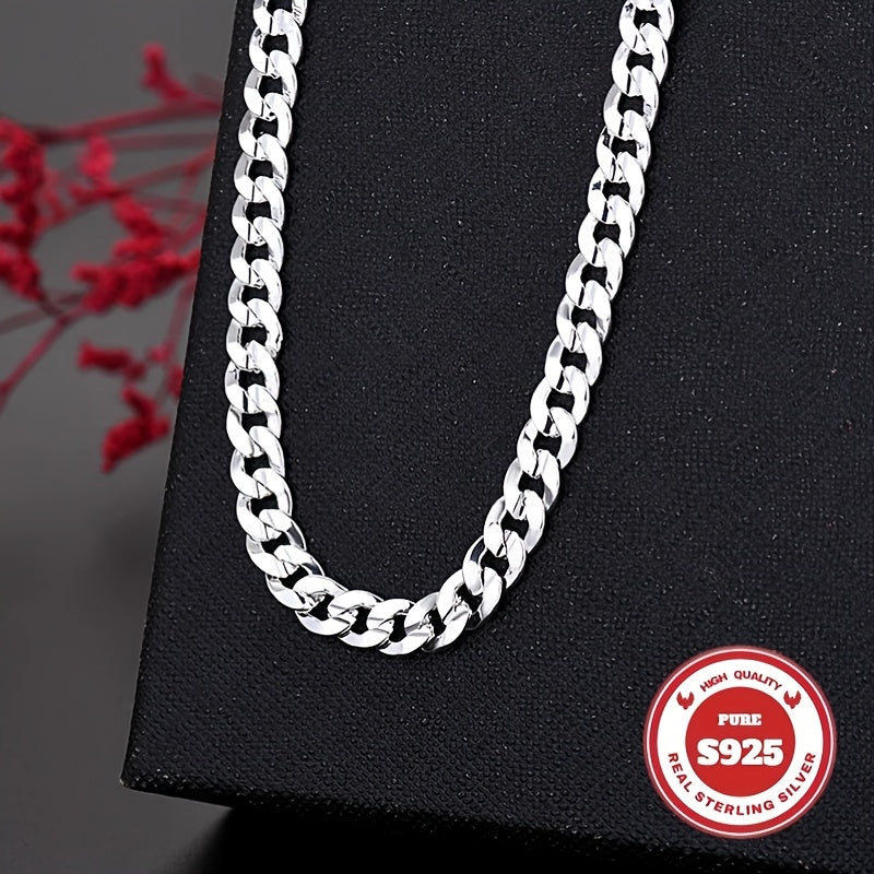 Collier chaîne cubaine pour homme en argent sterling 925 – 6 mm et 10 mm de large, 18 à 24 pouces, chaîne à maillons épais faite à la main, bijou durable pour le quotidien et les occasions spéciales