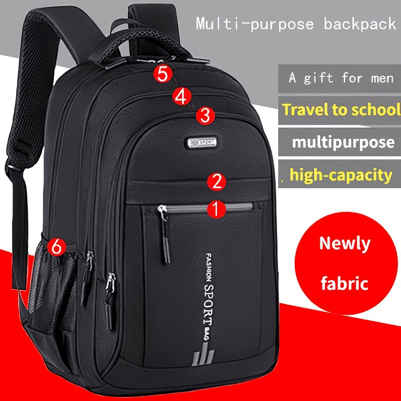 Ensemble de sac à dos de voyage grande capacité pour homme, sacoche pour ordinateur portable en nylon durable à compartiments multiples avec sangles réglables pour les voyages d'affaires et le campus – Combinaison sac à dos et sac à bandoulière