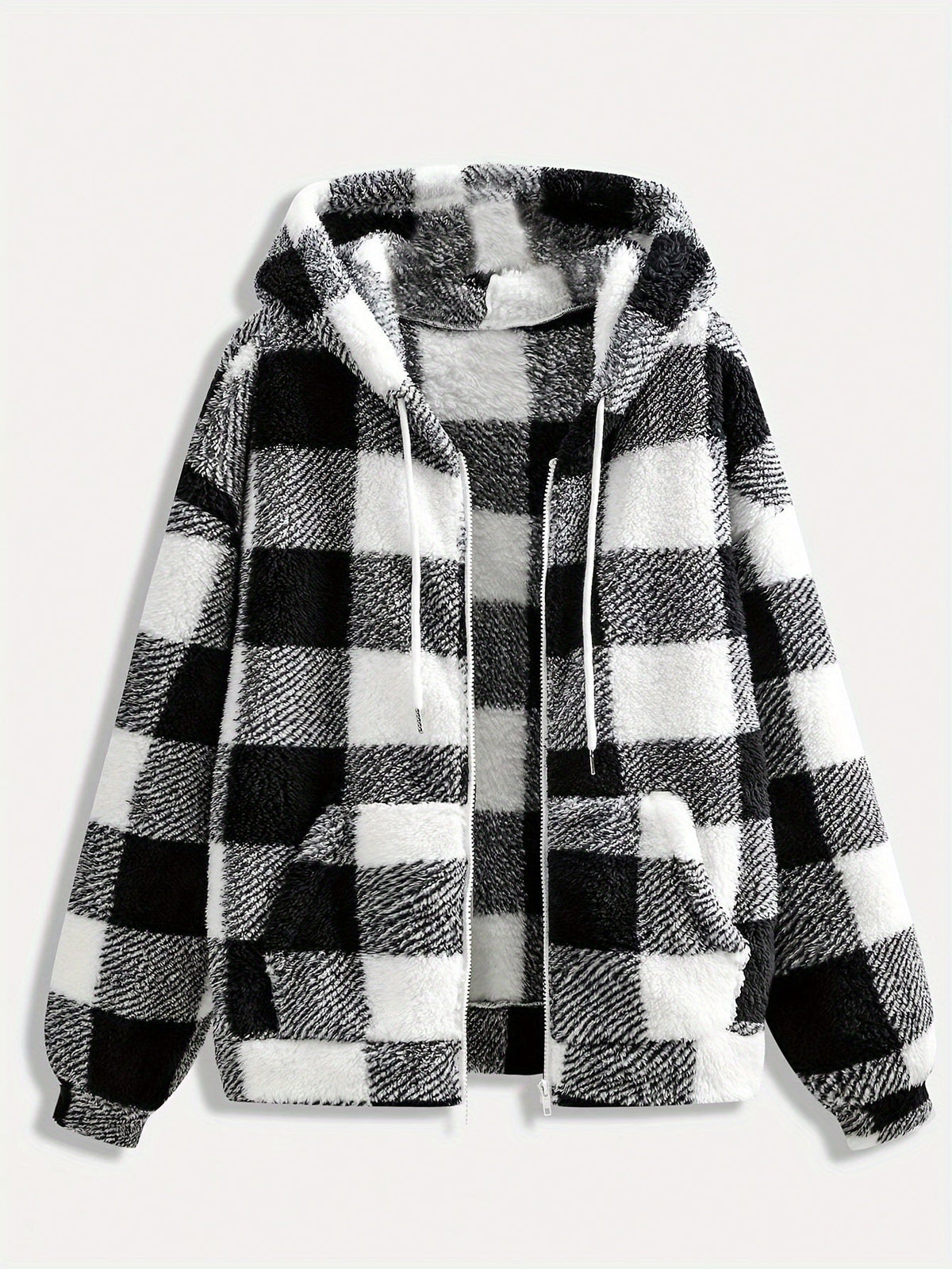 Sweat-shirt à carreaux en polaire pour femme, pull décontracté à manches longues, haut doux et chaud, mode automne-hiver, noir, kaki, rouge, vert, jaune XS S M L XL