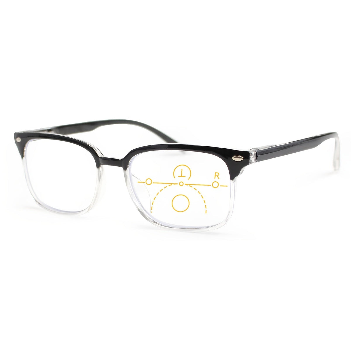 Lunettes de lecture monture rectangulaire avec charnières à ressort – Verres en polycarbonate légers, grossissement de +1,0 à +3,5, lunettes unisexes pour hommes et femmes – Idéales pour l'ordinateur, la lecture et un usage quotidien