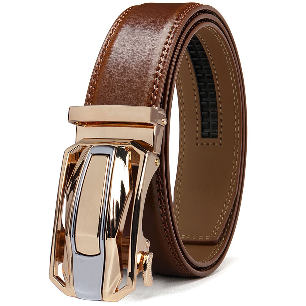 Lot de 2 ceintures à cliquet en cuir pour homme – Boucle coulissante réglable, largeur 3,5 cm, tailles 66 à 137 cm, 3 combinaisons de couleurs, ceinture habillée et tendance, cadeau idéal pour Noël et la fête des Pères