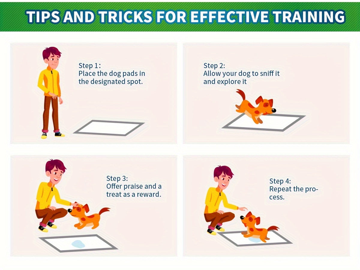 Alèses jetables pour chiens – Tapis d'apprentissage de la propreté améliorés, anti-odeurs et anti-fuites, ultra-absorbants pour le dressage à domicile, 120 unités 22"x22" / 50 unités 30"x36" / 40 unités 36"x36"