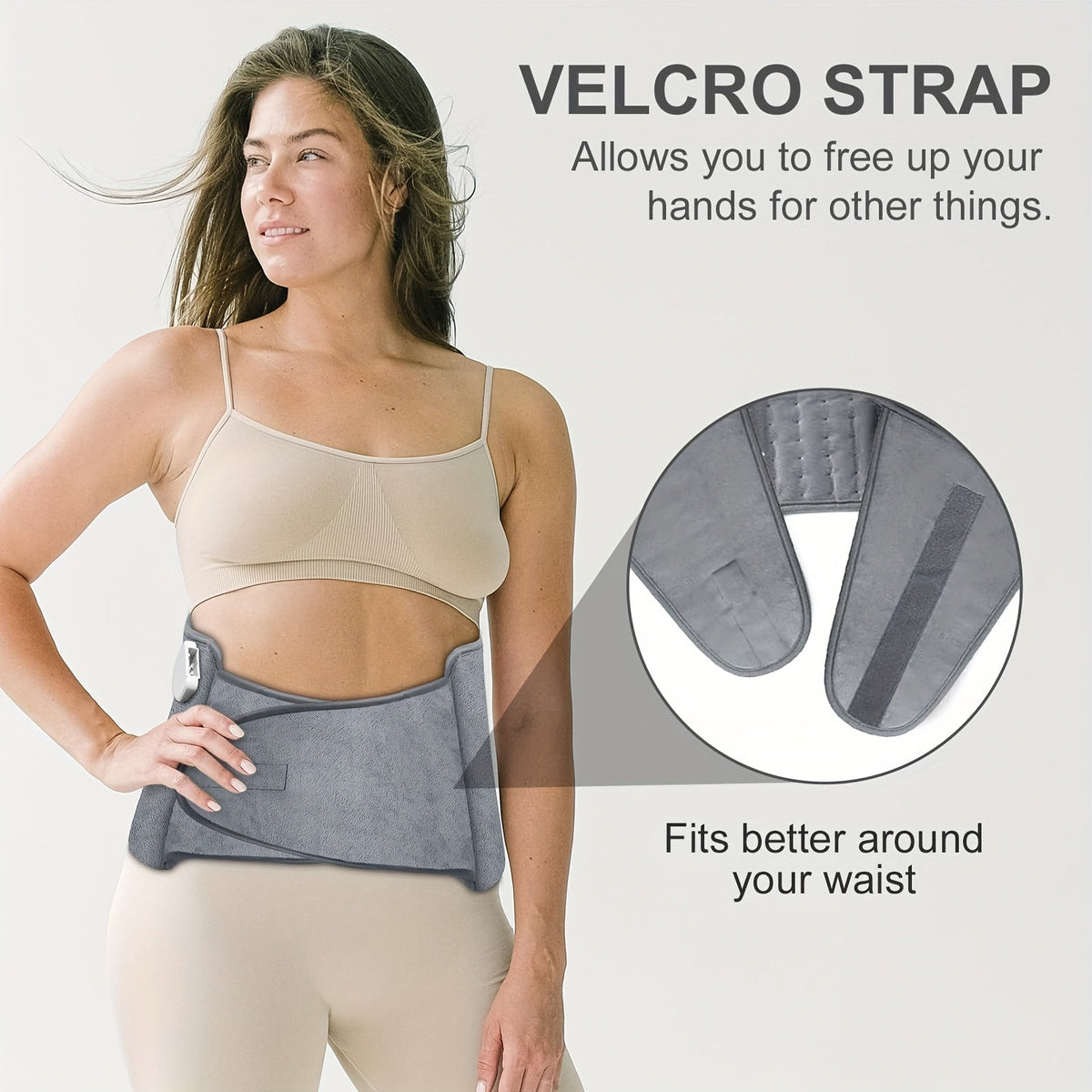 Ceinture chauffante électrique pour soulager les maux de dos, 30 x 60 cm – 6 niveaux de chaleur (40-65°C), arrêt automatique après 6 heures, 4 minuteurs, tour de taille réglable (60-115 cm), coussin chauffant lavable pour hommes et femmes