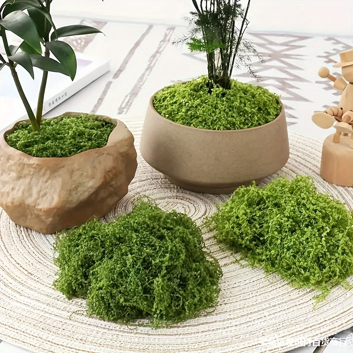 Mousse artificielle réaliste pour terrariums, miniatures et paysages - Fausse mousse pour plantes en pot, maisons de poupées, dioramas, modélisme ferroviaire, aquariums et écosystèmes miniatures, entretien facile, 4 tailles de 10 g à 100 g